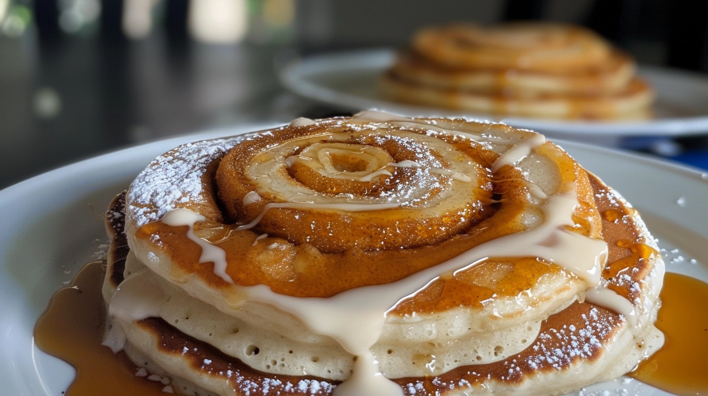 cinnamon roll pancakes
